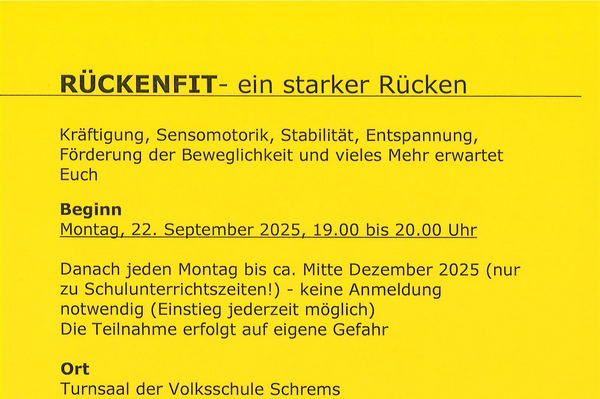Rückenfit Herbstkurs